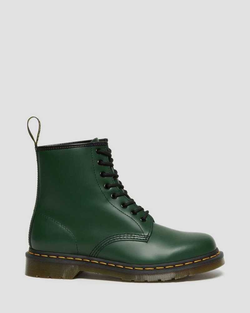 Dr Martens 1460 Smooth Leather Lace Up Boots Ankle Boots Green | 25380UQBR