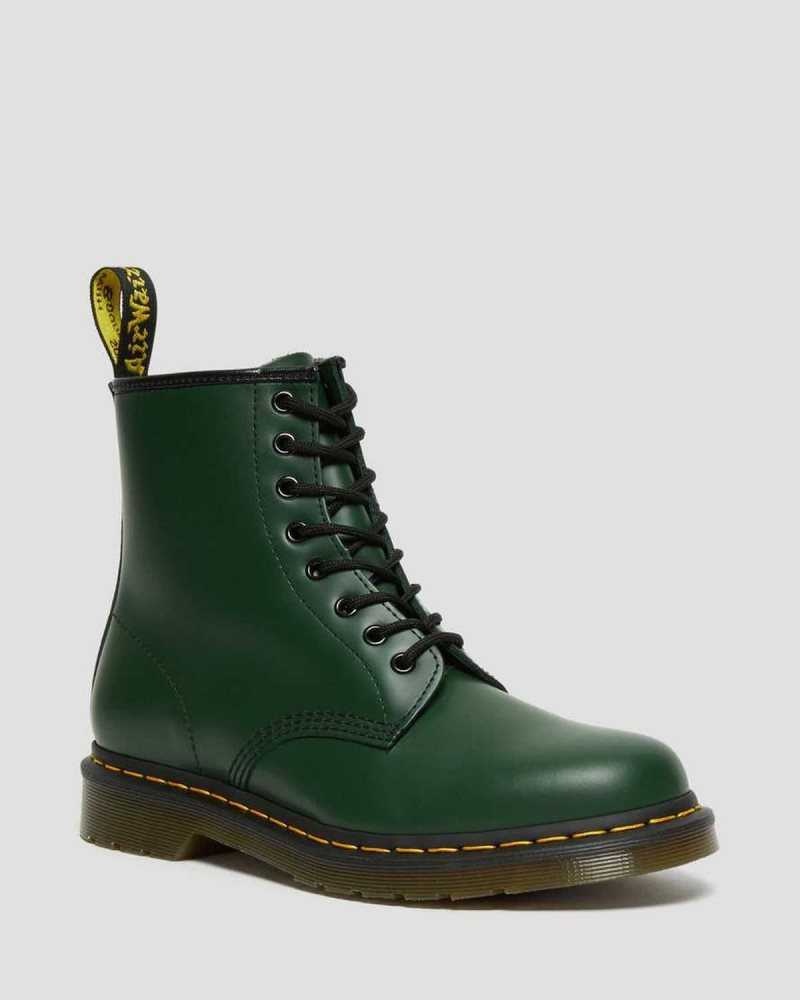 Dr Martens 1460 Smooth Leather Lace Up Boots Ankle Boots Green | 25380UQBR