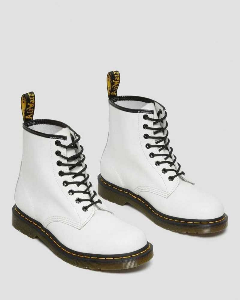 Dr Martens 1460 Smooth Leather Lace Up Boots Ankle Boots White | 21089EVQY