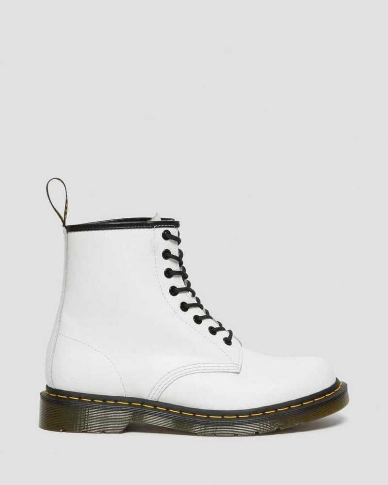 Dr Martens 1460 Smooth Leather Lace Up Boots Ankle Boots White | 21089EVQY