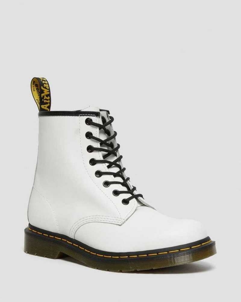 Dr Martens 1460 Smooth Leather Lace Up Boots Ankle Boots White | 21089EVQY