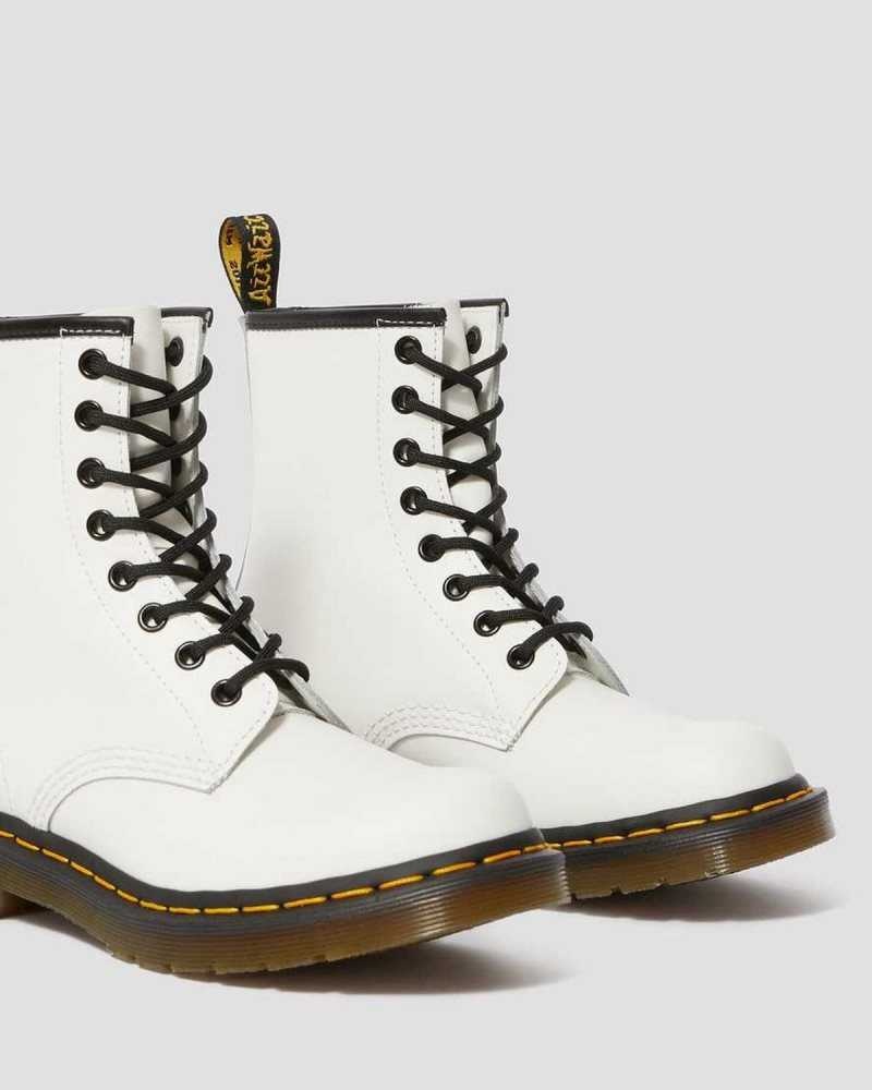 Dr Martens 1460 Smooth Leather Lace Up Boots Ankle Boots White | 01974SYUC