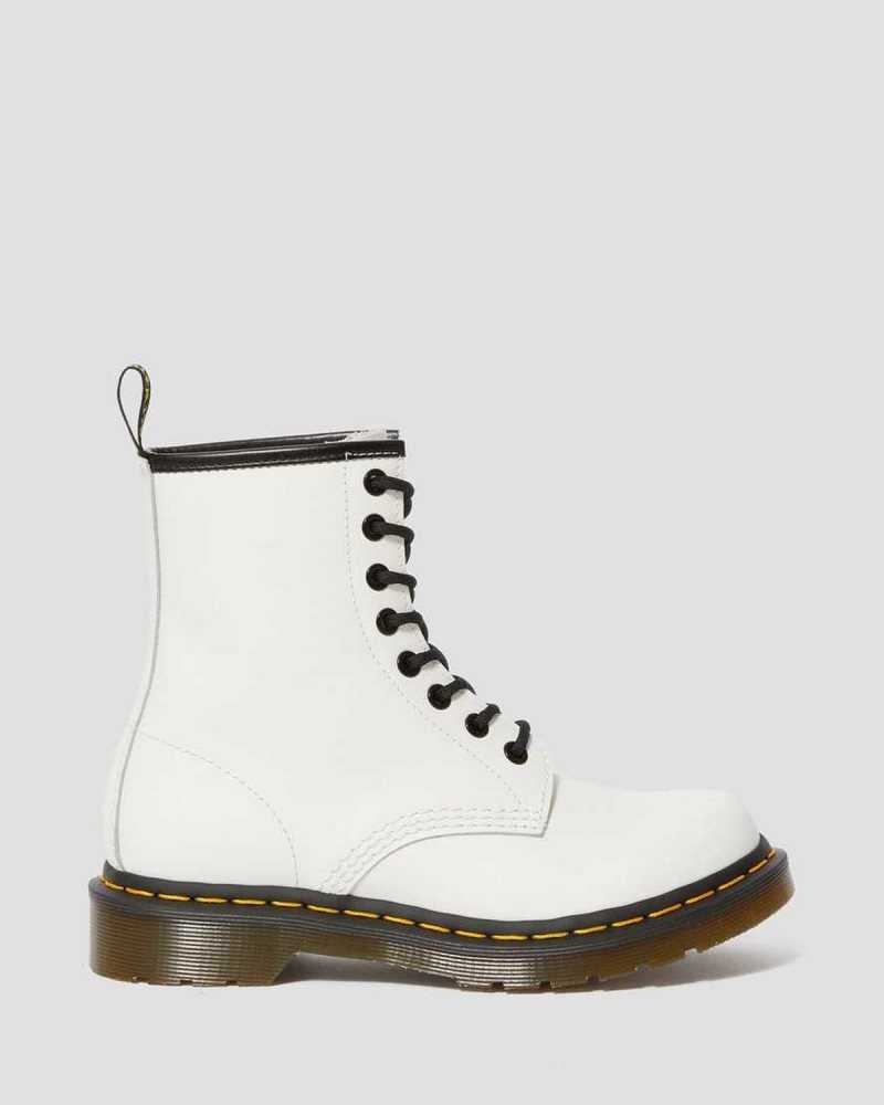 Dr Martens 1460 Smooth Leather Lace Up Boots Ankle Boots White | 01974SYUC