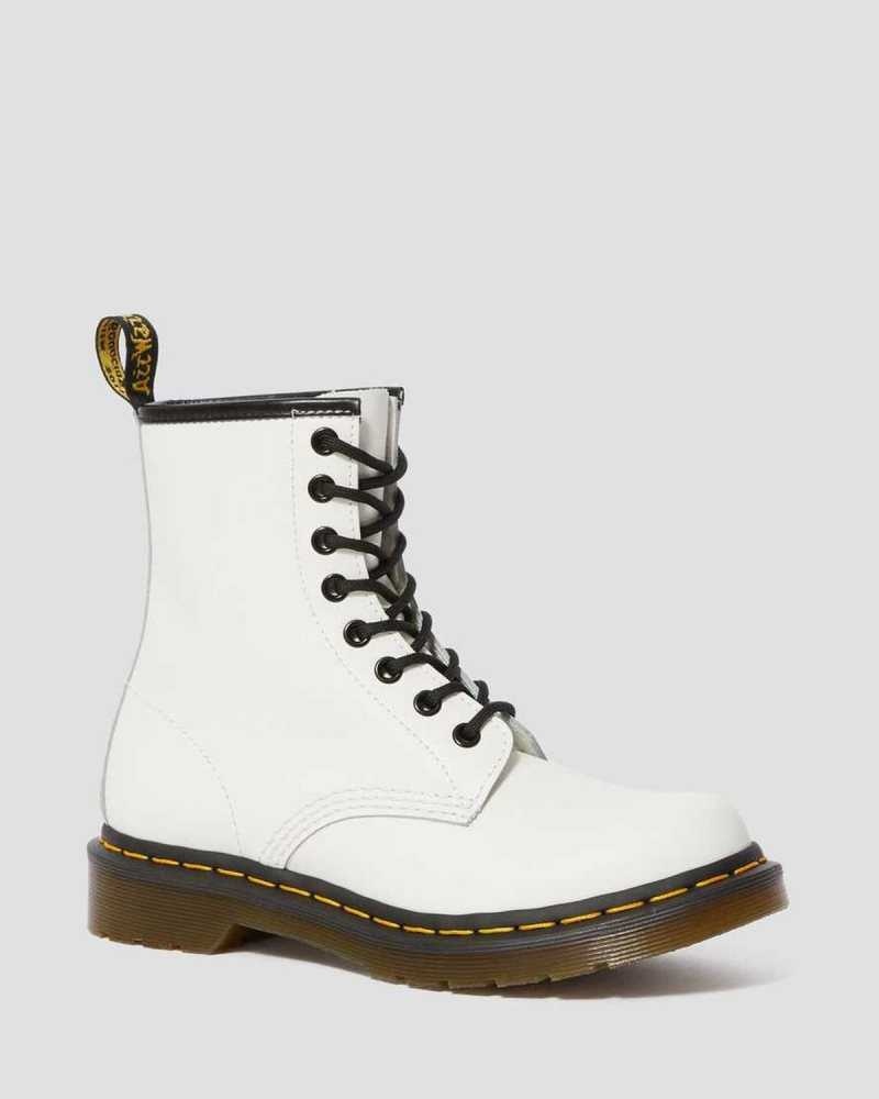 Dr Martens 1460 Smooth Leather Lace Up Boots Ankle Boots White | 01974SYUC