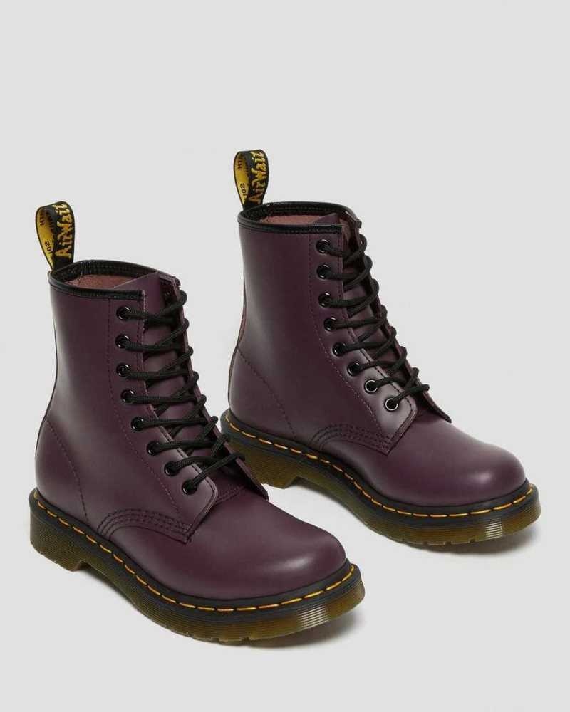 Dr Martens 1460 Smooth Leather Lace Up Boots Boots Purple | 76159CLBT