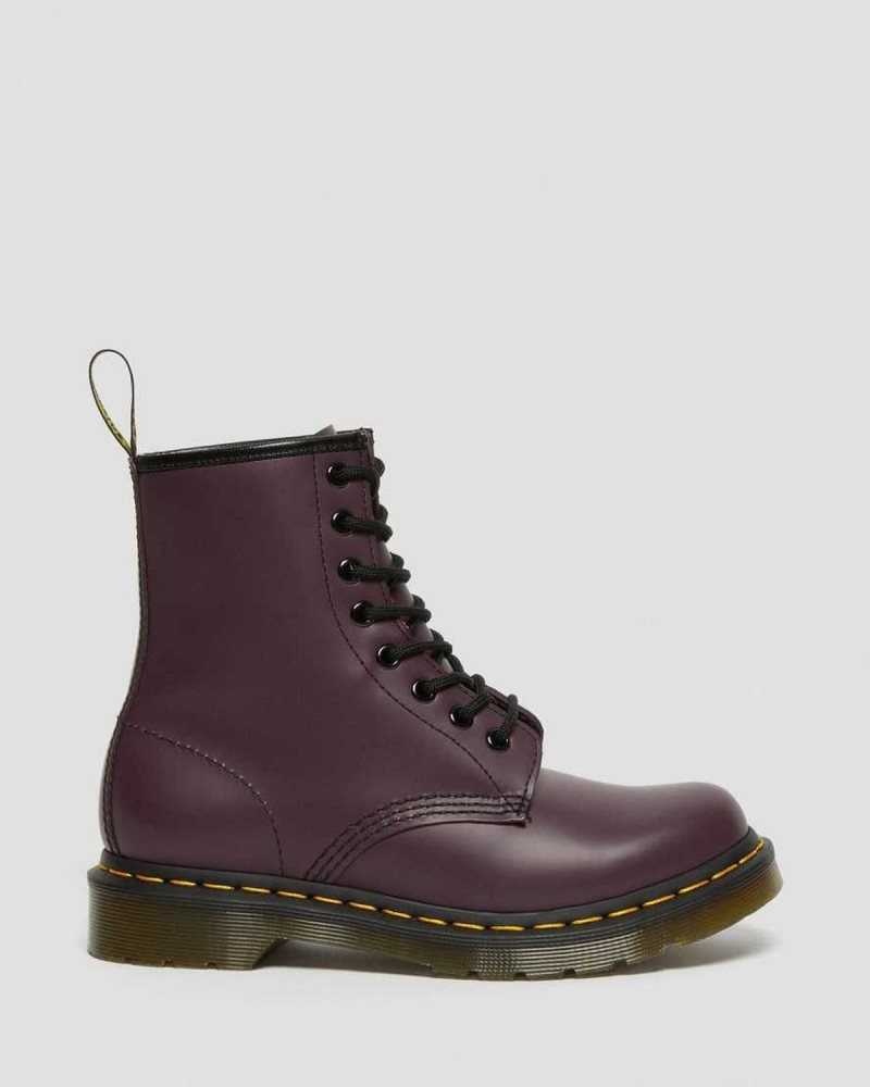 Dr Martens 1460 Smooth Leather Lace Up Boots Boots Purple | 76159CLBT