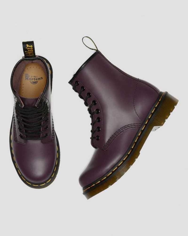 Dr Martens 1460 Smooth Leather Lace Up Boots Boots Purple | 76159CLBT