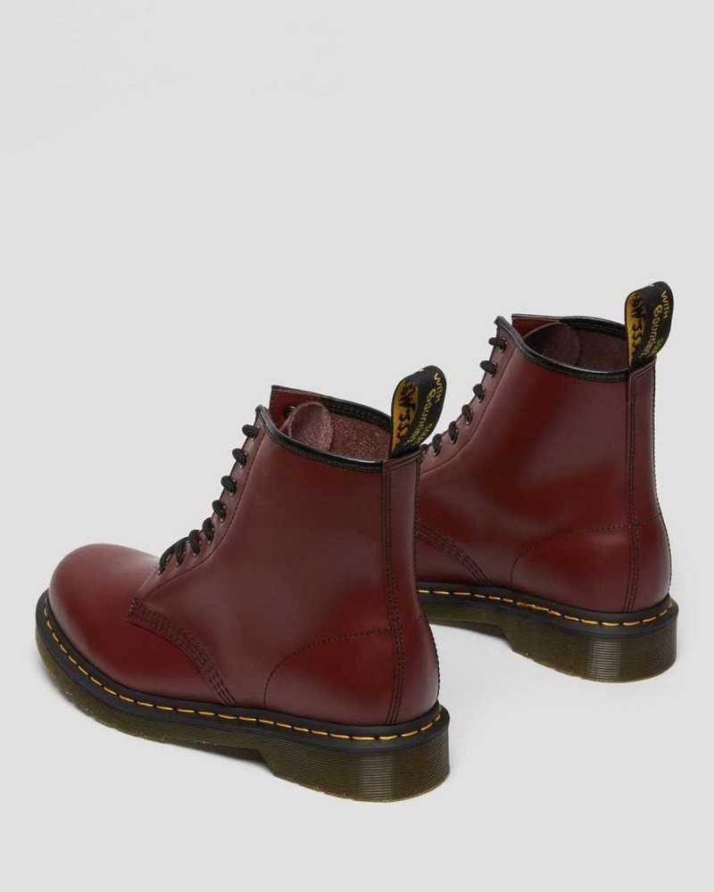 Dr Martens 1460 Smooth Leather Lace Up Boots Boots Pink Red | 96251QZGU