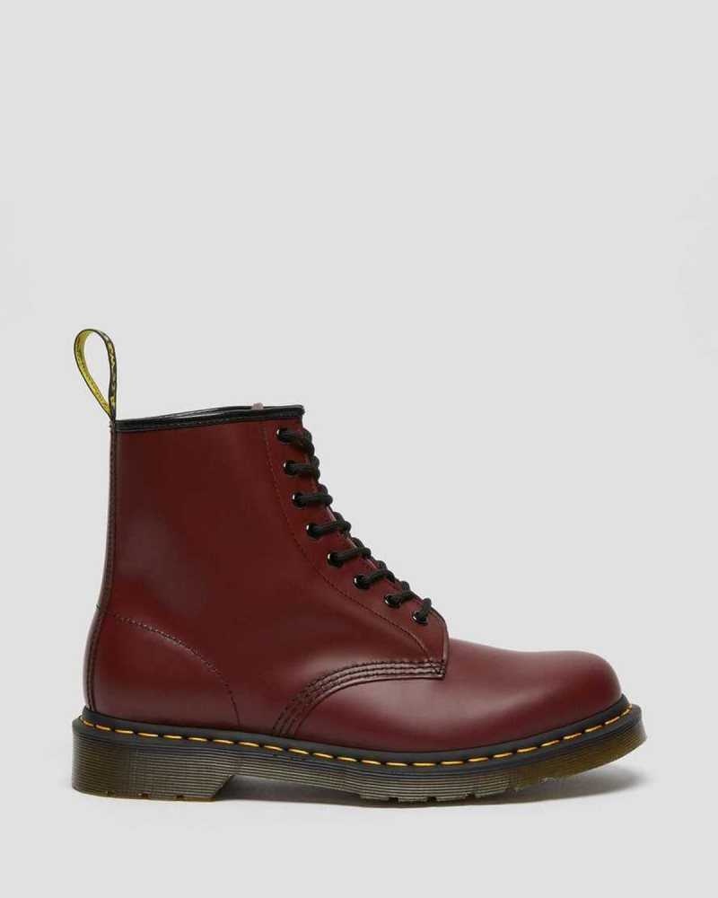 Dr Martens 1460 Smooth Leather Lace Up Boots Boots Pink Red | 96251QZGU