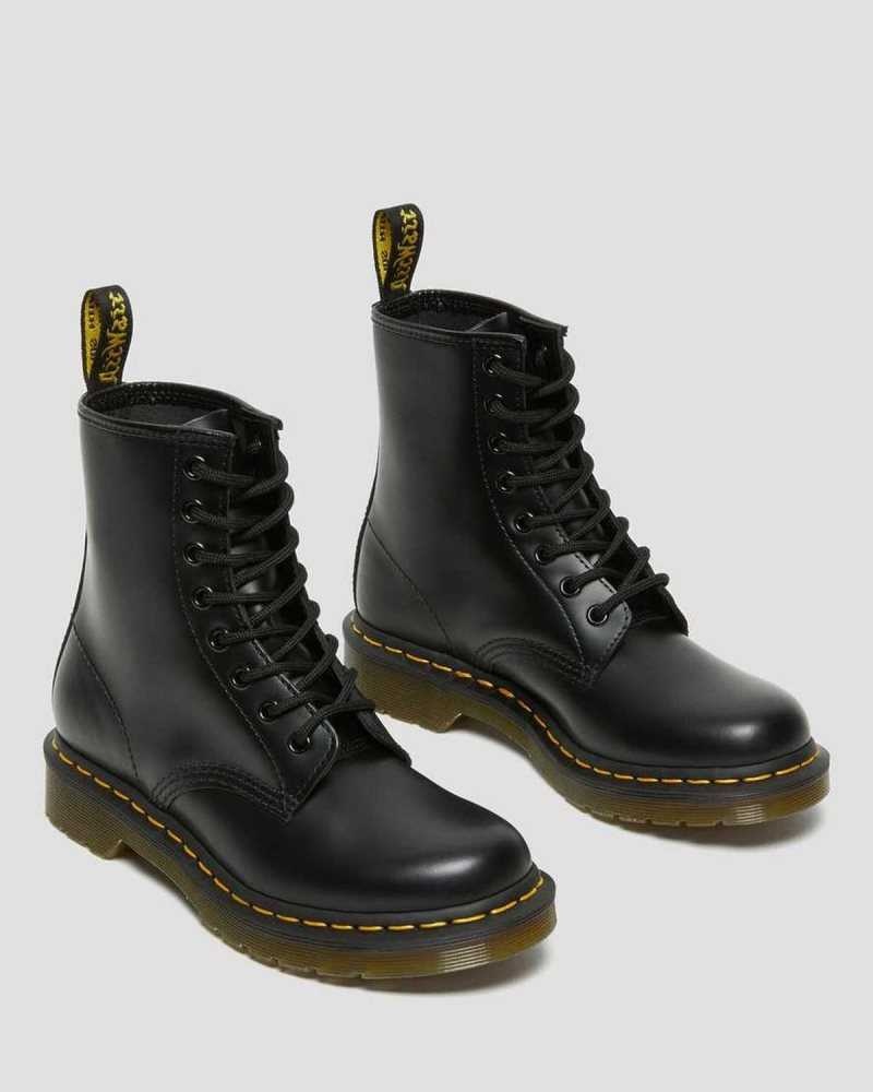 Dr Martens 1460 Smooth Leather Lace Up Boots Ankle Boots Black | 57614OLYN