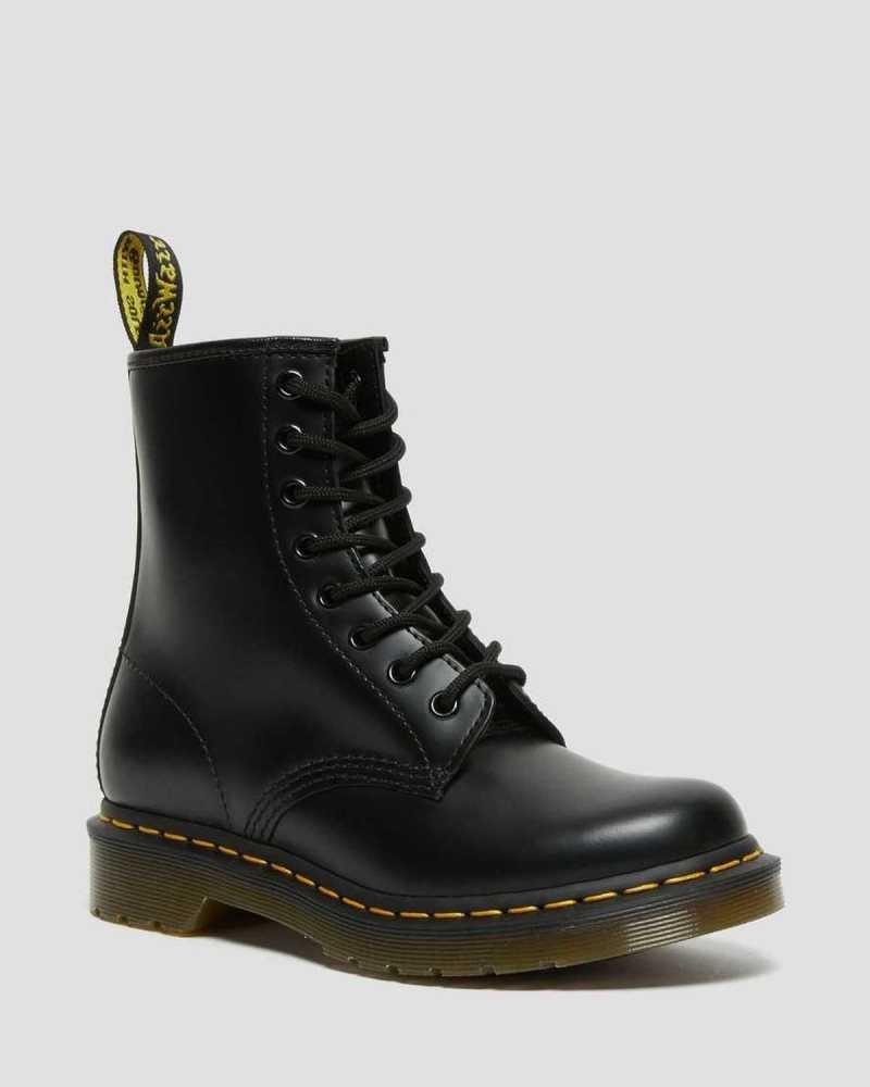 Dr Martens 1460 Smooth Leather Lace Up Boots Ankle Boots Black | 57614OLYN