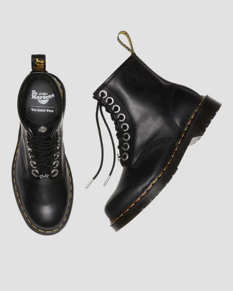 Dr Martens 1460 The Great Frog Leather Lace Up Boots Boots Black | 27351PTLR