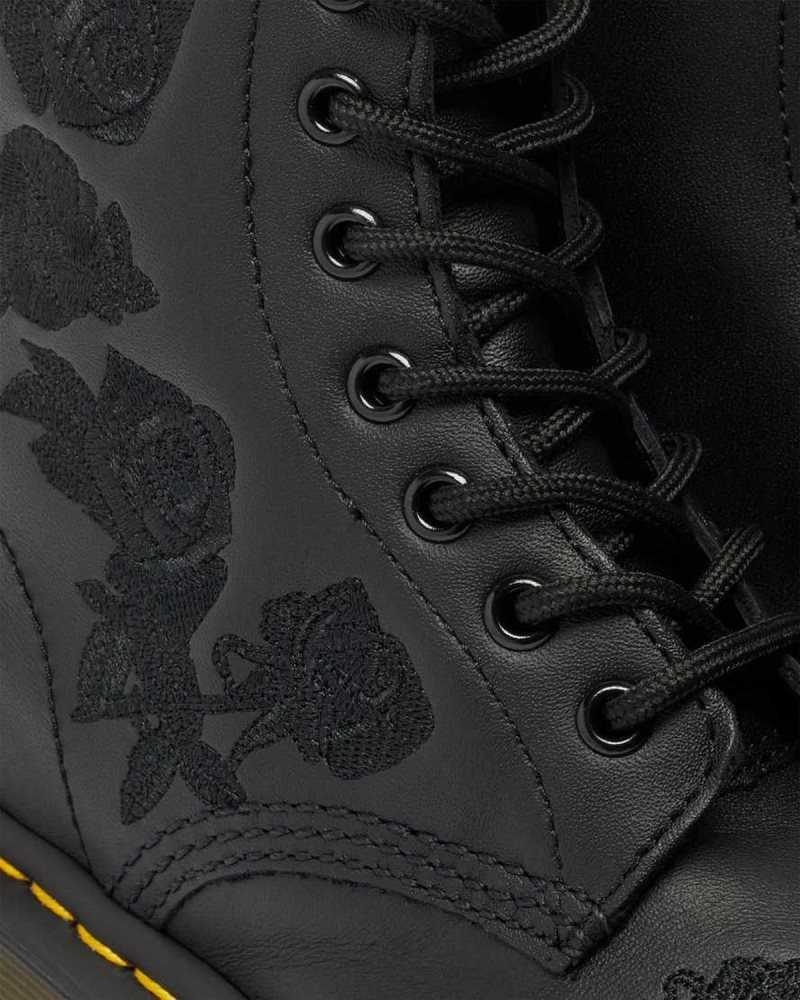 Dr Martens 1460 Vonda Mono Floral Boots Boots Black | 90715NZYP