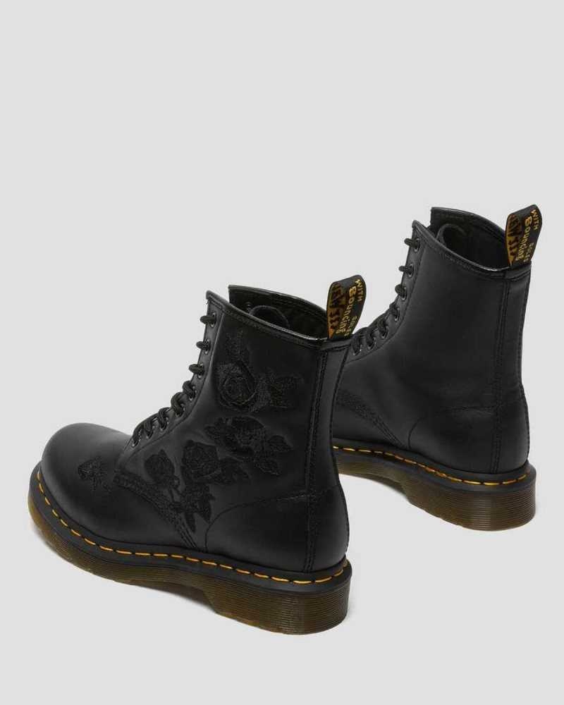 Dr Martens 1460 Vonda Mono Floral Boots Boots Black | 90715NZYP