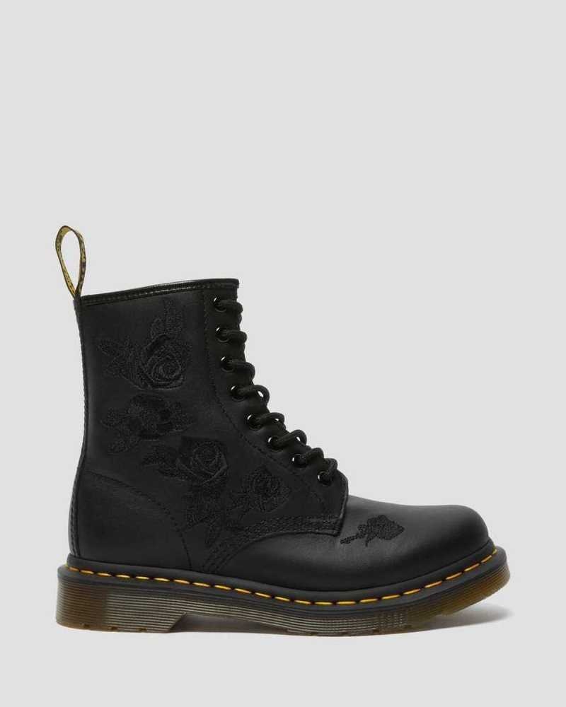 Dr Martens 1460 Vonda Mono Floral Boots Boots Black | 90715NZYP