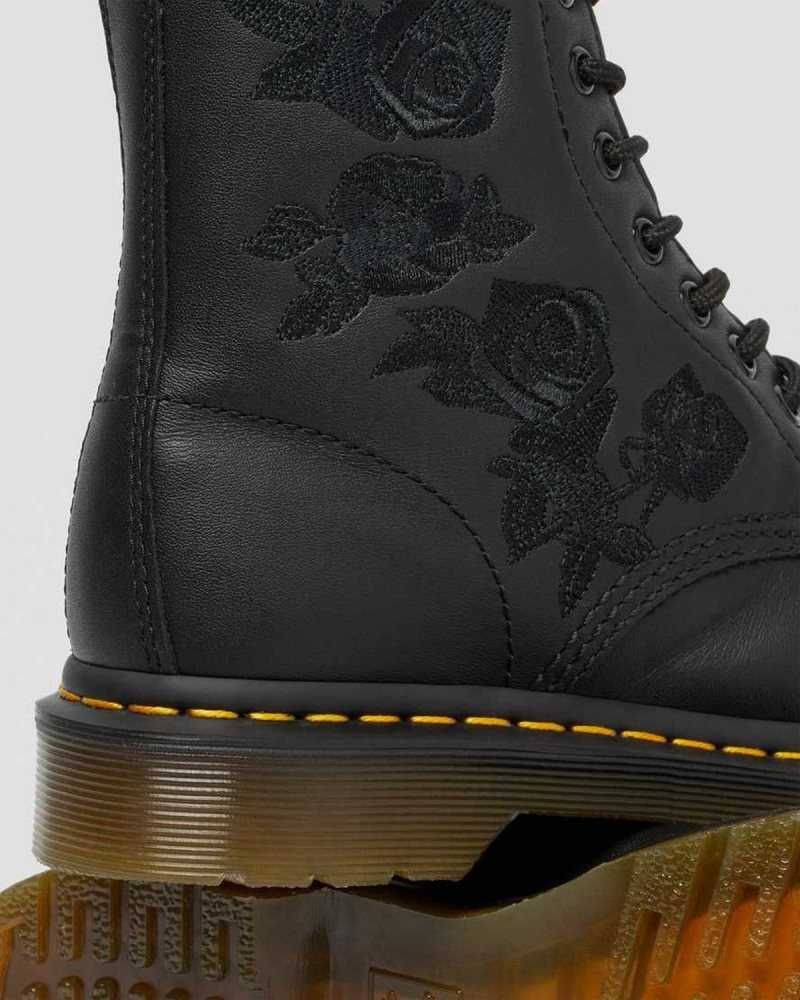 Dr Martens 1460 Vonda Mono Floral Boots Boots Black | 90715NZYP