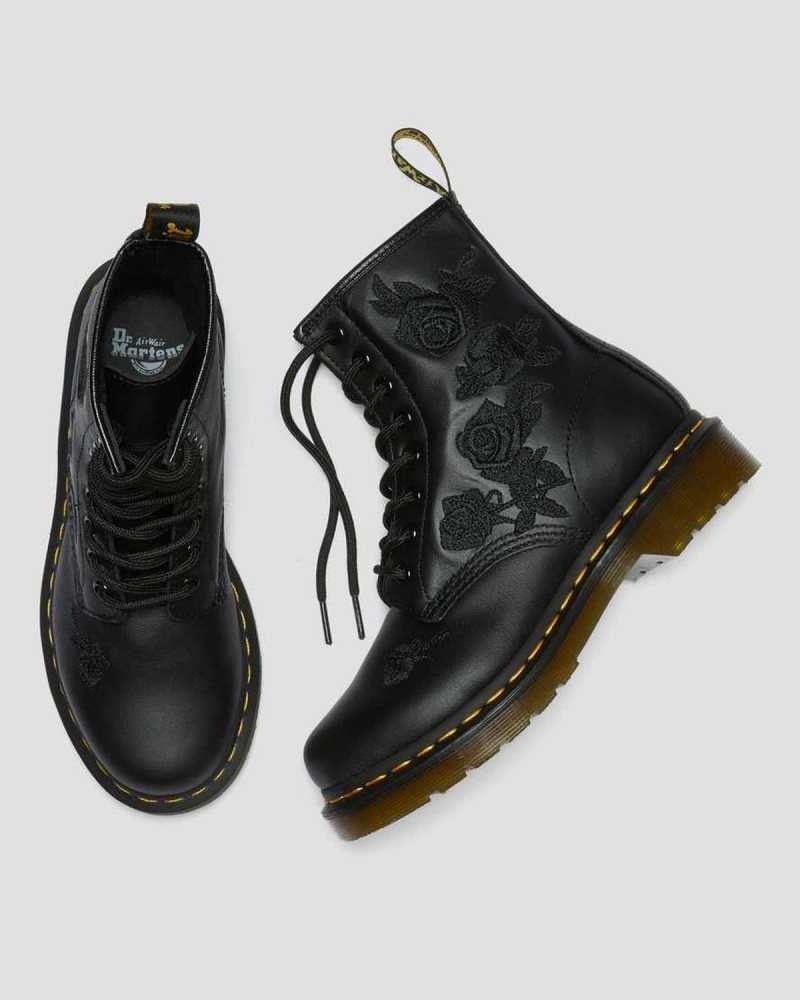 Dr Martens 1460 Vonda Mono Floral Boots Boots Black | 90715NZYP