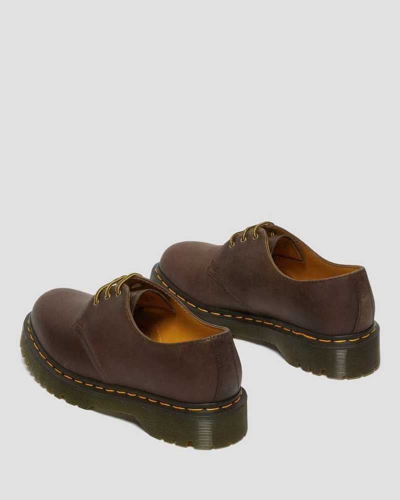 Dr Martens 1461 Bex Crazy Horse Leather Oxford Shoes Platform Shoes Dark Brown | 76805EGSH