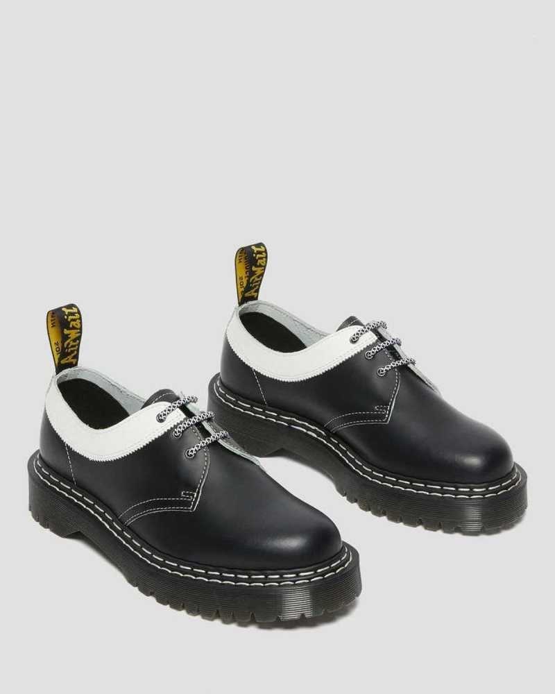 Dr Martens 1461 Bex Smooth Contrast Leather Oxford Shoes Oxfords Shoes Black / White | 10697OQWV