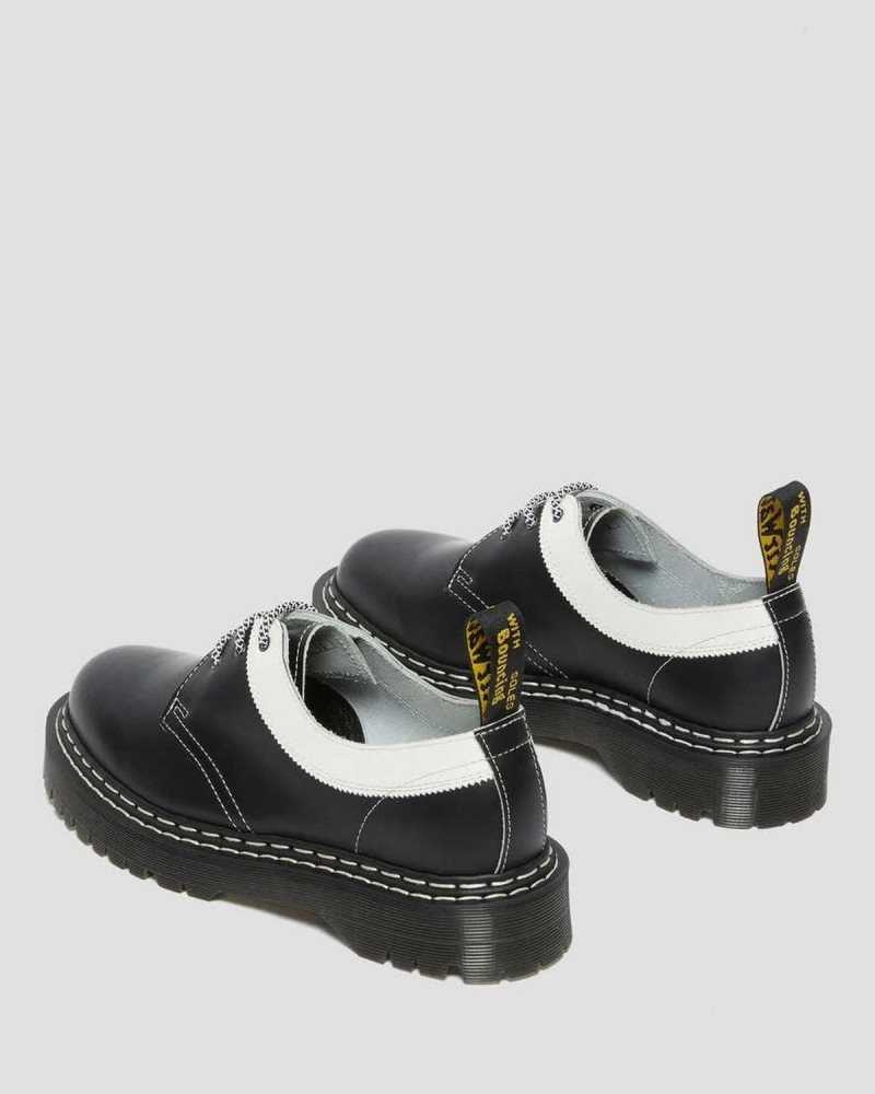 Dr Martens 1461 Bex Smooth Contrast Leather Oxford Shoes Oxfords Shoes Black / White | 10697OQWV