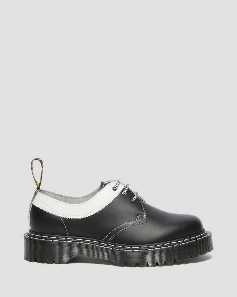 Dr Martens 1461 Bex Smooth Contrast Leather Oxford Shoes Oxfords Shoes Black / White | 10697OQWV