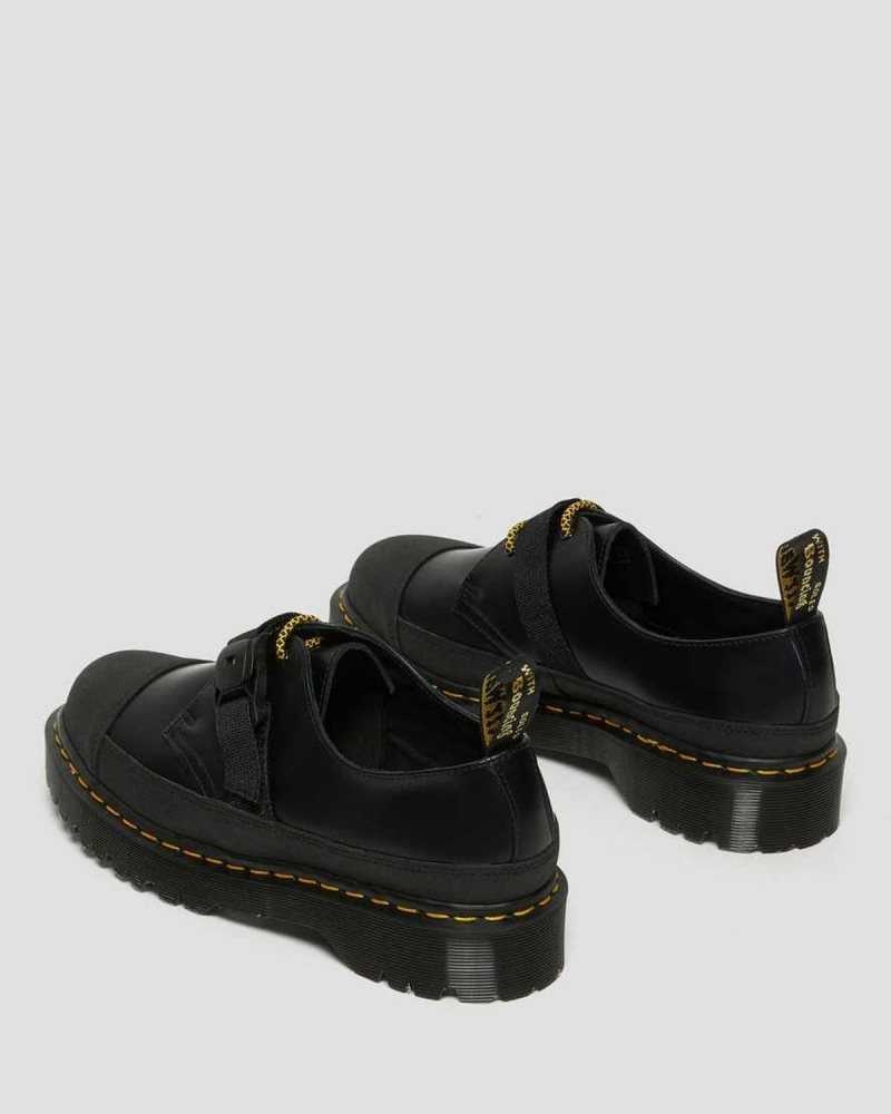 Dr Martens 1461 Bex Tech Smooth Leather Oxford Shoes Platform Shoes Black | 97361WTML