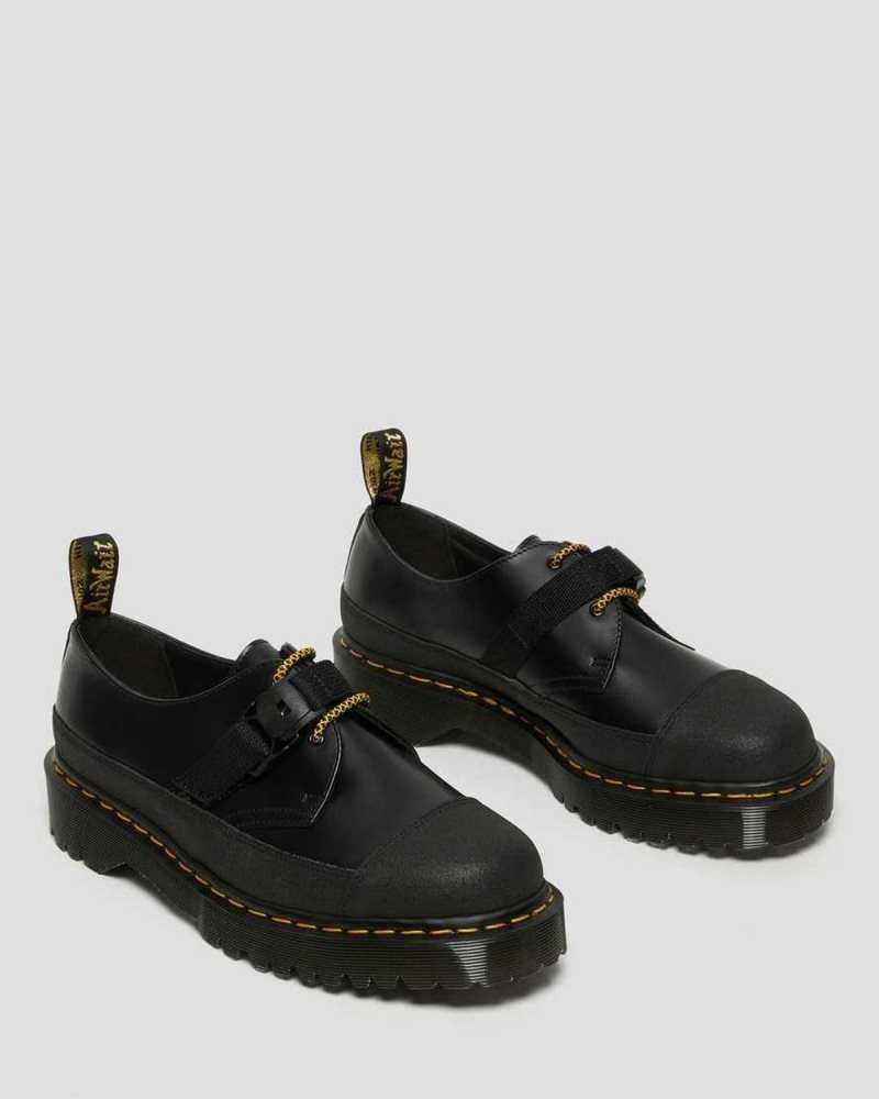 Dr Martens 1461 Bex Tech Smooth Leather Oxford Shoes Made In England Black | 47213FBLR