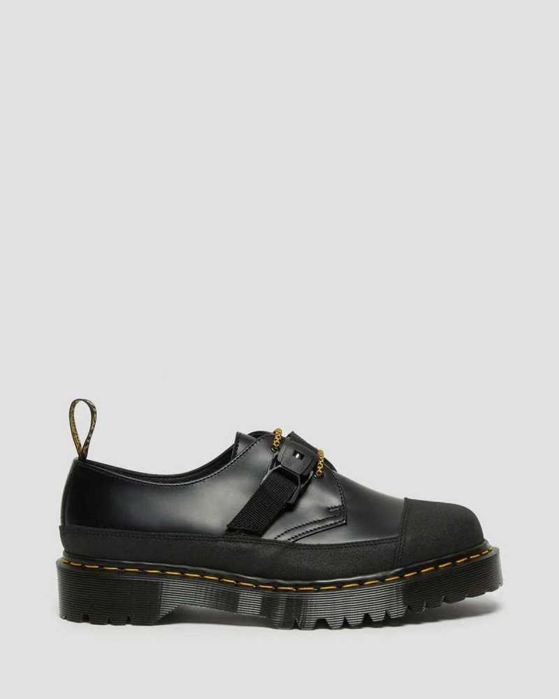 Dr Martens 1461 Bex Tech Smooth Leather Oxford Shoes Made In England Black | 47213FBLR