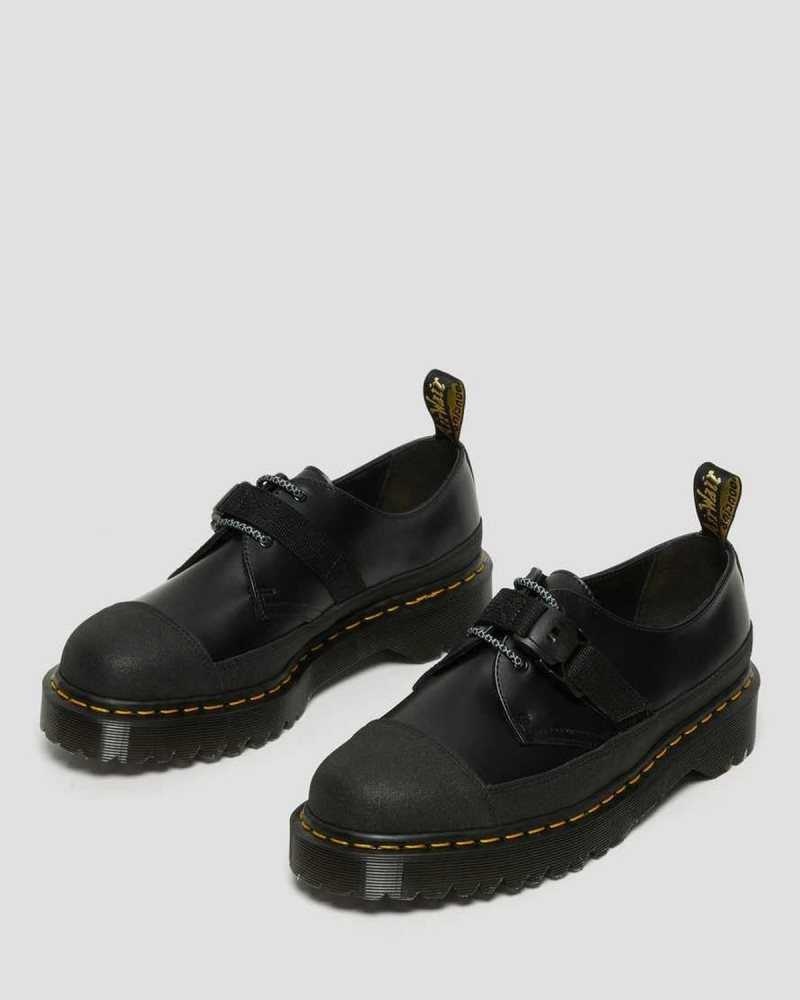 Dr Martens 1461 Bex Tech Smooth Leather Oxford Shoes Made In England Black | 47213FBLR