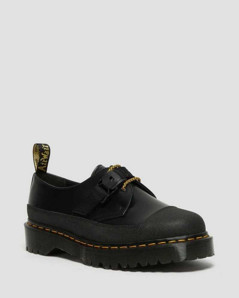 Dr Martens 1461 Bex Tech Smooth Leather Oxford Shoes Made In England Black | 47213FBLR