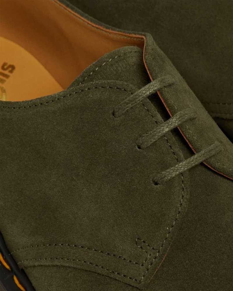 Dr Martens 1461 Buck Suede Oxford Shoes Made In England Green | 08159JKVI