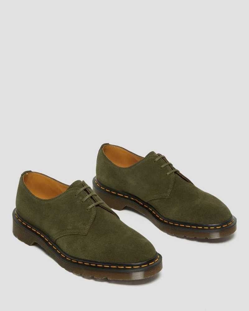 Dr Martens 1461 Buck Suede Oxford Shoes Made In England Green | 42570VUKZ