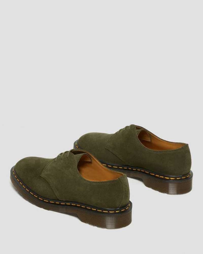 Dr Martens 1461 Buck Suede Oxford Shoes Made In England Green | 42570VUKZ