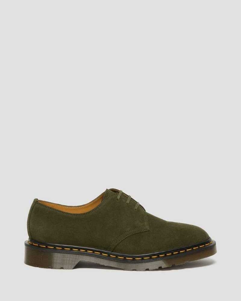 Dr Martens 1461 Buck Suede Oxford Shoes Made In England Green | 42570VUKZ