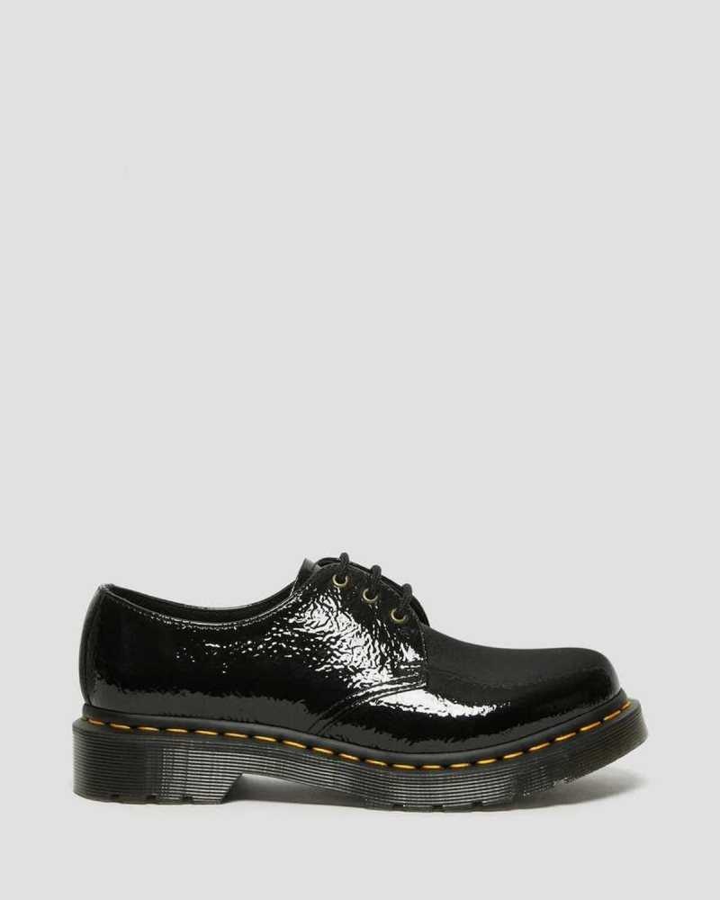 Dr Martens 1461 Distressed Patent Oxford Shoes Originals Shoes Black | 17634HODZ