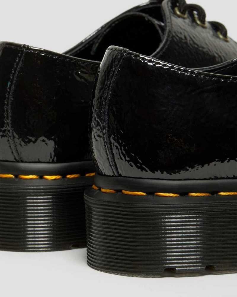 Dr Martens 1461 Distressed Patent Oxford Shoes Originals Shoes Black | 17634HODZ