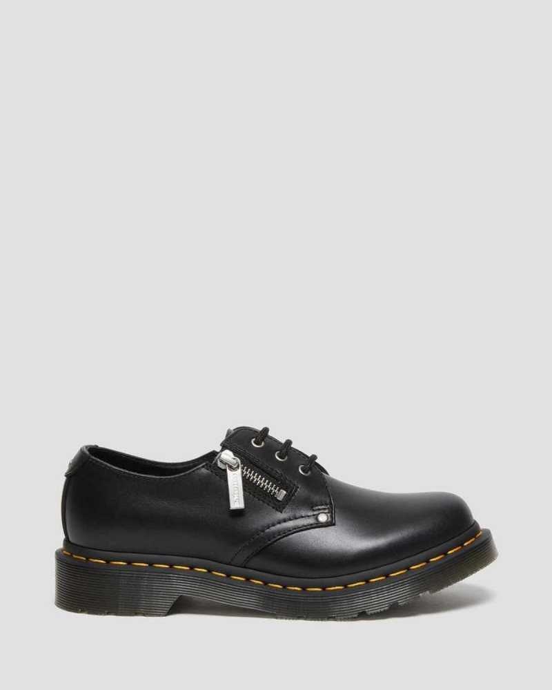 Dr Martens 1461 Double Zip Leather Oxford Shoes Oxfords Shoes Black | 79651WLIC