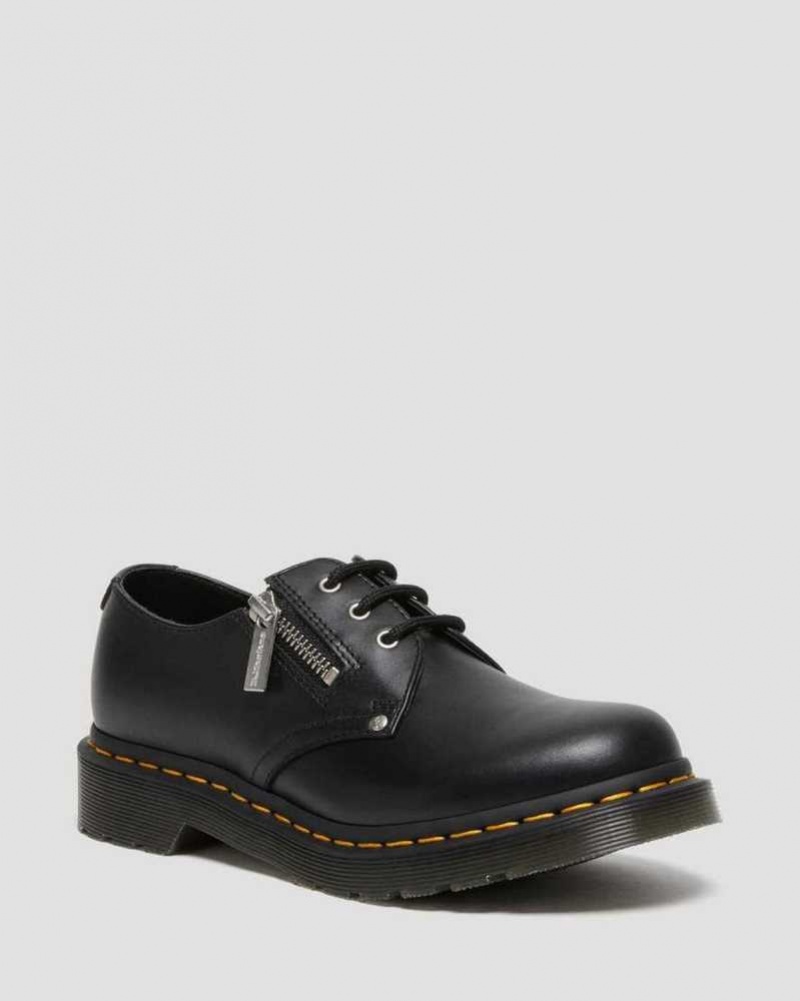 Dr Martens 1461 Double Zip Leather Oxford Shoes Oxfords Shoes Black | 79651WLIC