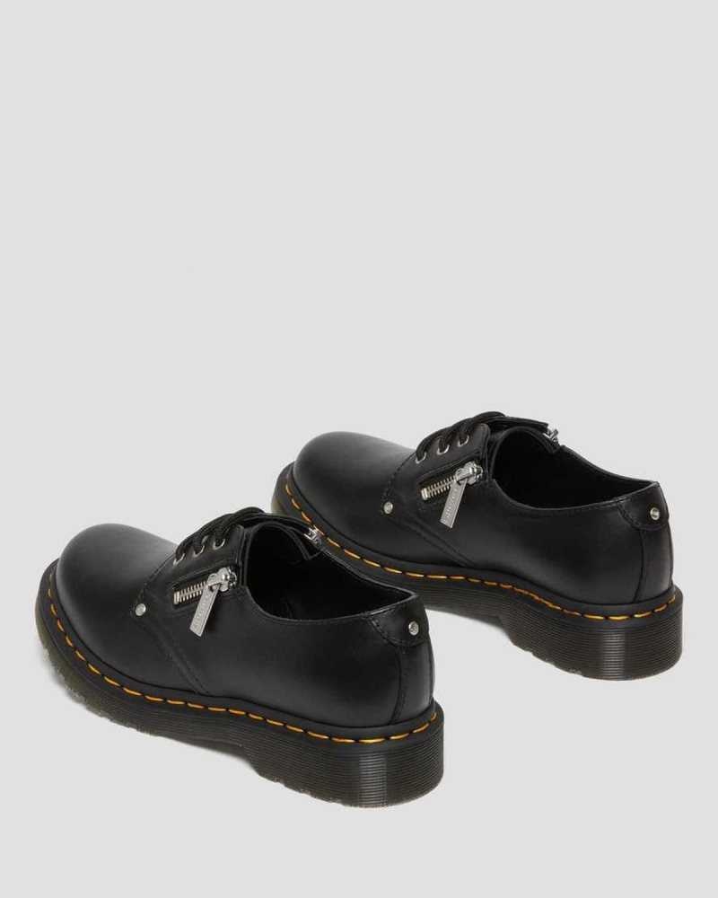 Dr Martens 1461 Double Zip Leather Oxford Shoes Originals Shoes Black | 64987DBMS