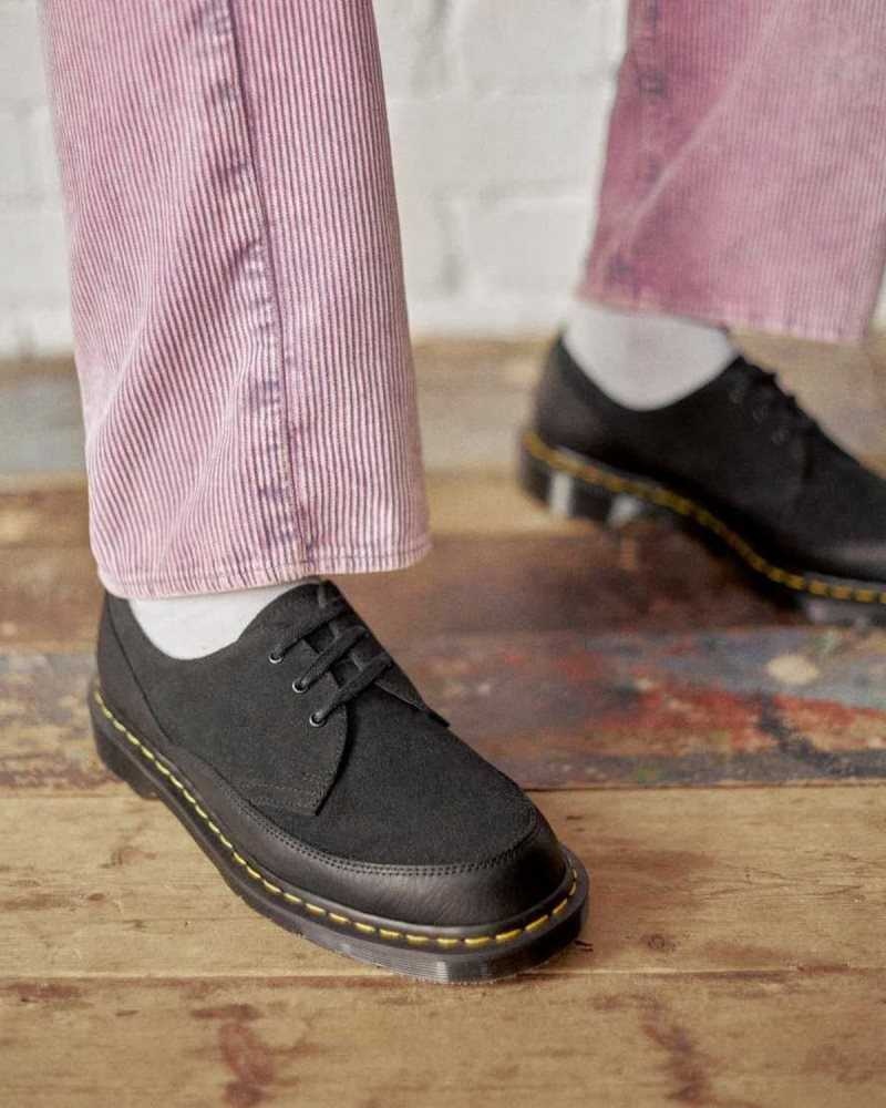 Dr Martens 1461 Guard Leather Lace Up Boots Oxfords Shoes Black | 18374GCYO