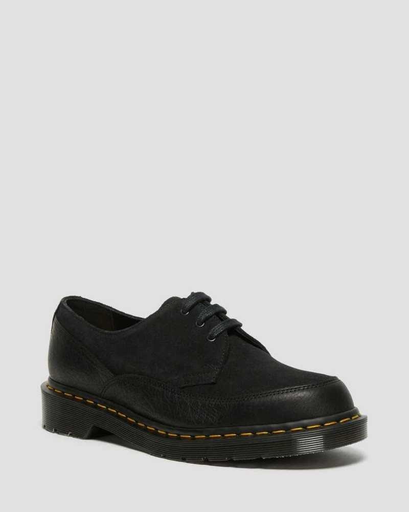 Dr Martens 1461 Guard Leather Lace Up Boots Made In England Black | 83502YXJB