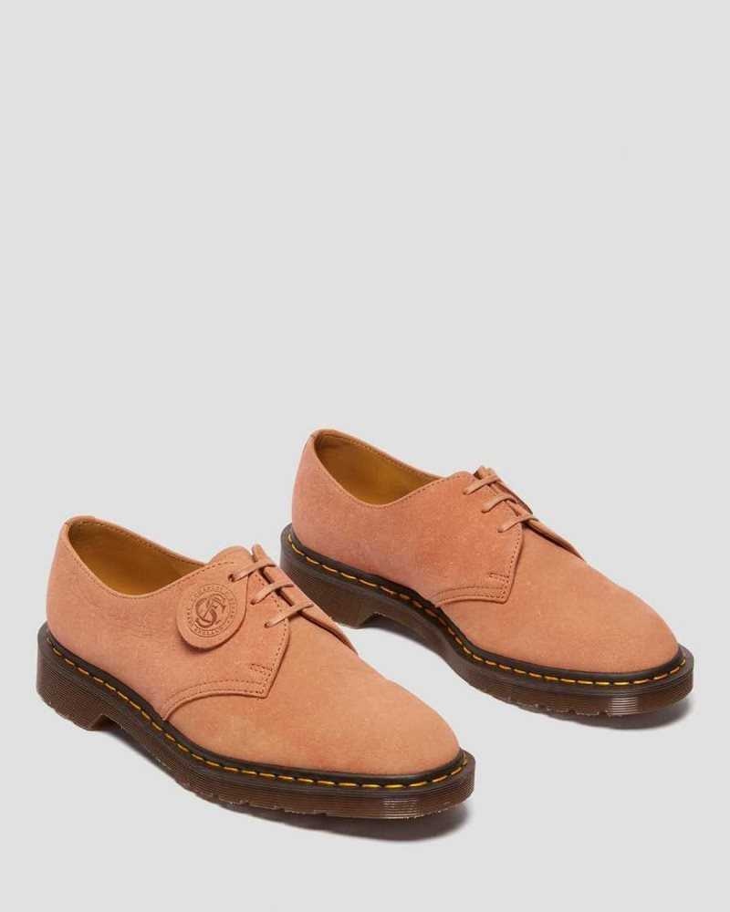 Dr Martens 1461 Nubuck Leather Oxford Shoes Made In England Pink | 16283CMLB