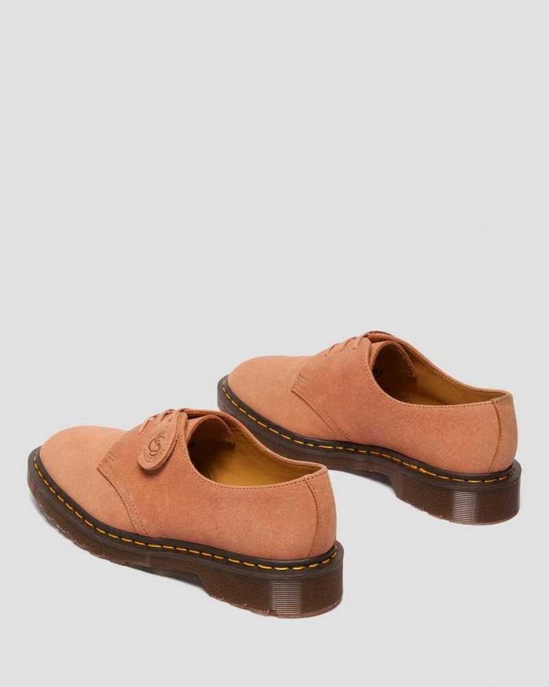 Dr Martens 1461 Nubuck Leather Oxford Shoes Made In England Pink | 16283CMLB