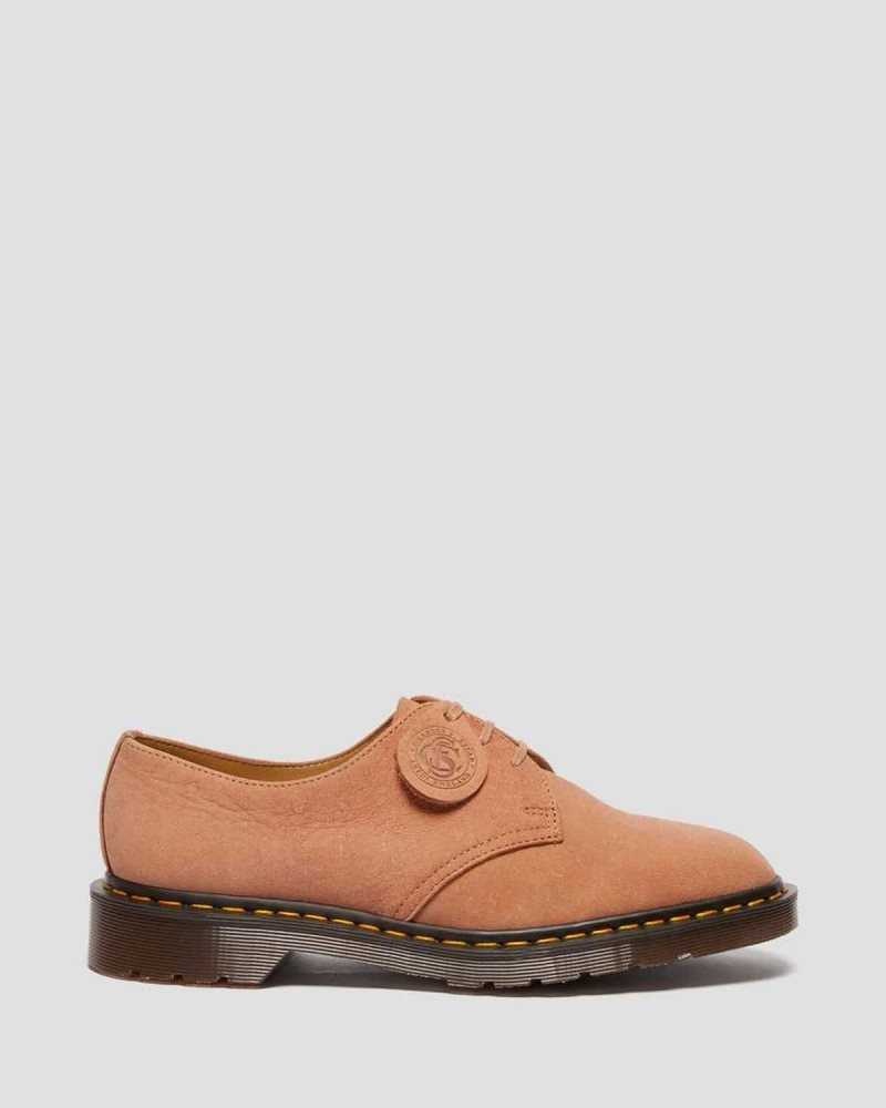 Dr Martens 1461 Nubuck Leather Oxford Shoes Made In England Pink | 16283CMLB