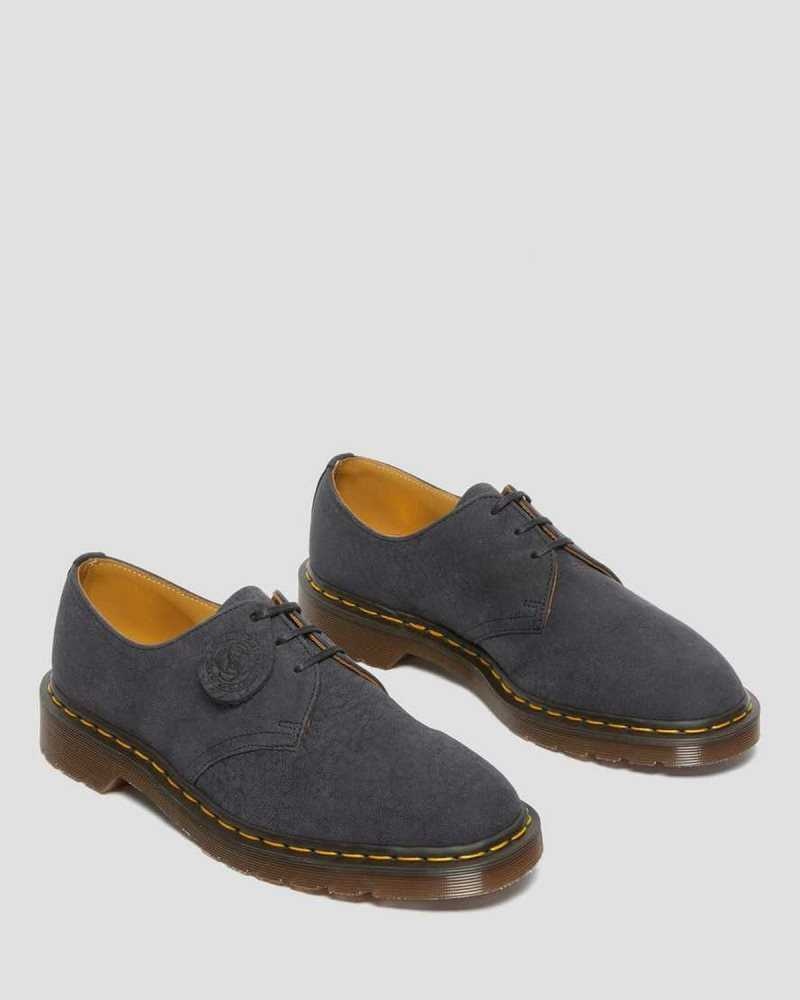 Dr Martens 1461 Nubuck Leather Oxford Shoes Made In England Black | 10675UZMK