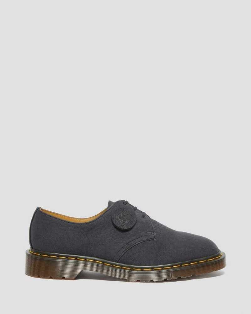 Dr Martens 1461 Nubuck Leather Oxford Shoes Made In England Black | 10675UZMK