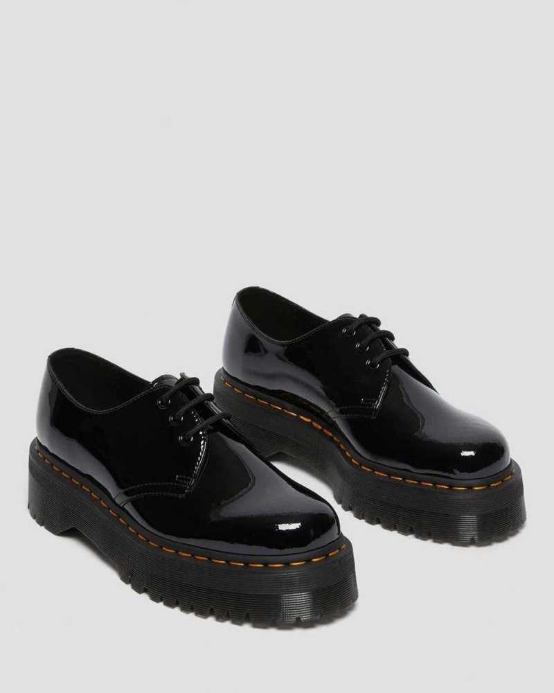 Dr Martens 1461 Patent Leather Platform Oxford Shoes Platform Shoes Black | 14825NFXV