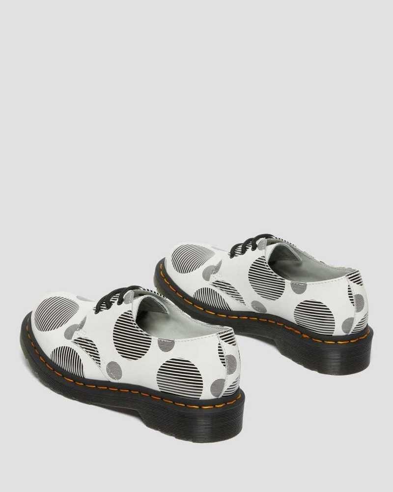 Dr Martens 1461 Polka Dot Smooth Leather Oxford Shoes Originals Shoes White | 57394XKYZ