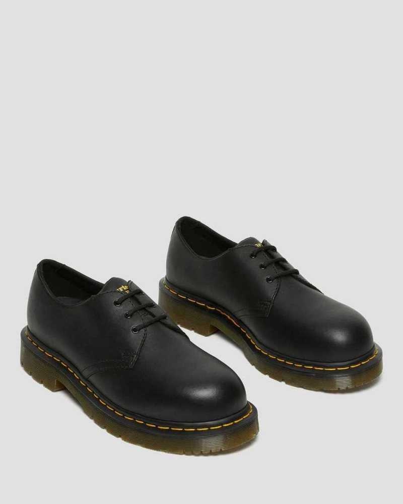 Dr Martens 1461 Slip Resistant Steel Toe Shoes Originals Shoes Black | 28145KOCY