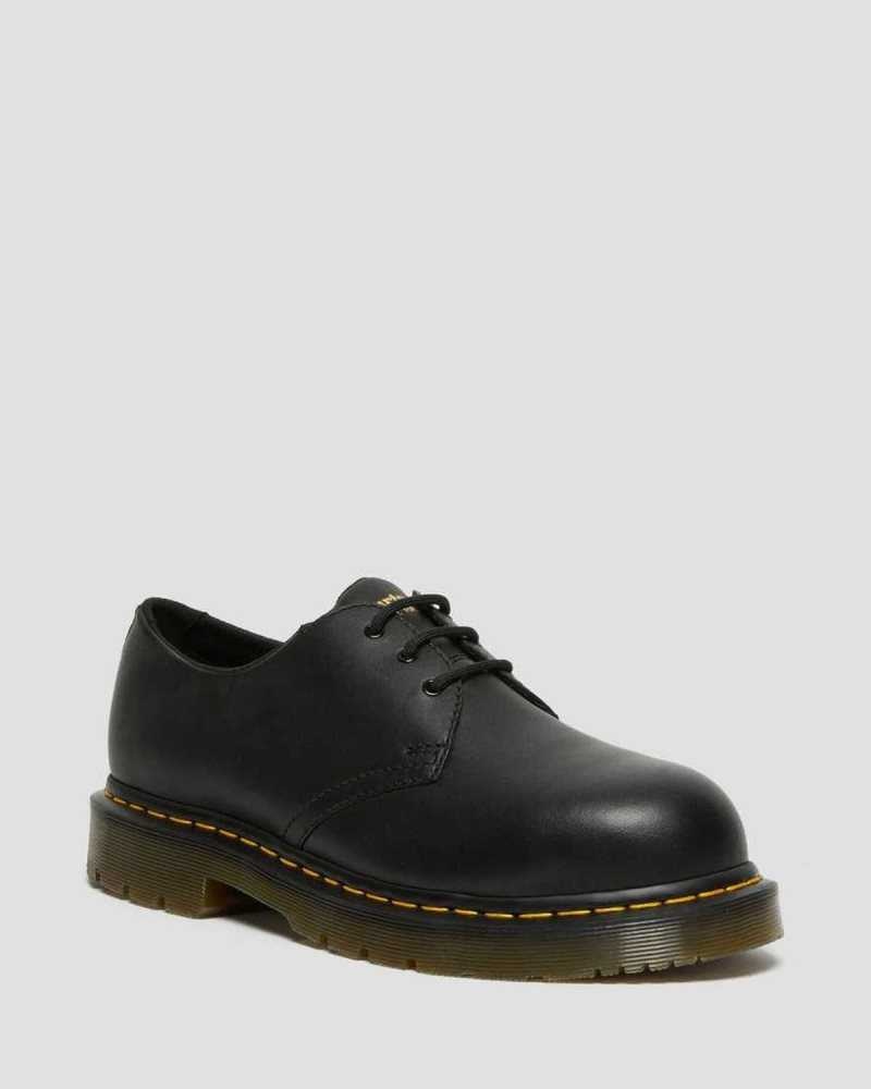 Dr Martens 1461 Slip Resistant Steel Toe Shoes Oxfords Shoes Black | 27514XOWB